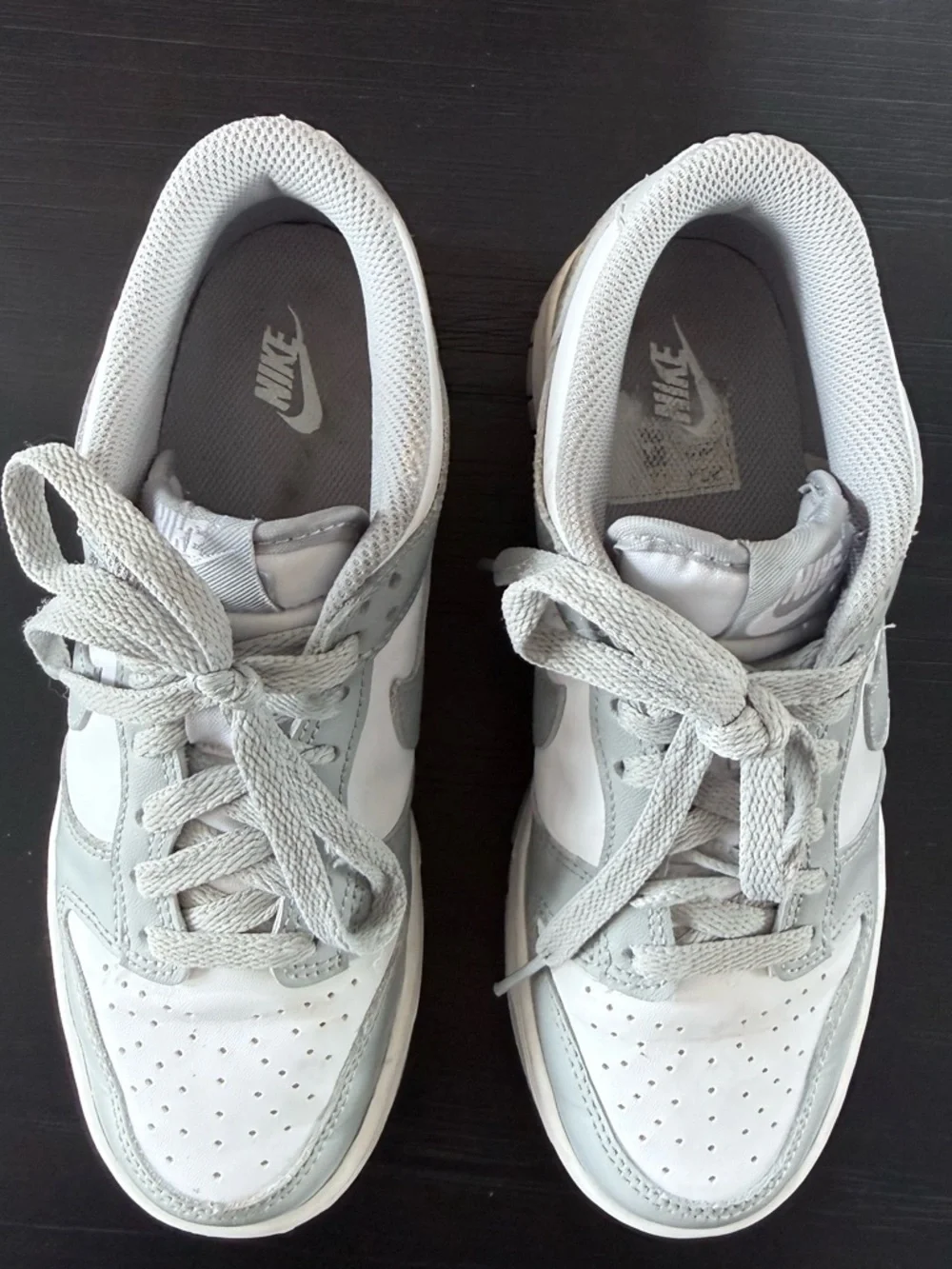 Nike Dunk Low Grey White Youth Size 5Y EUC Barely Worn - Picture 8 of 9